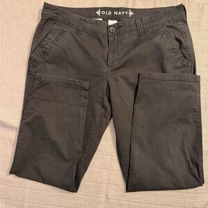 Old Navy Black Women's Chino Pants with Belt Loops